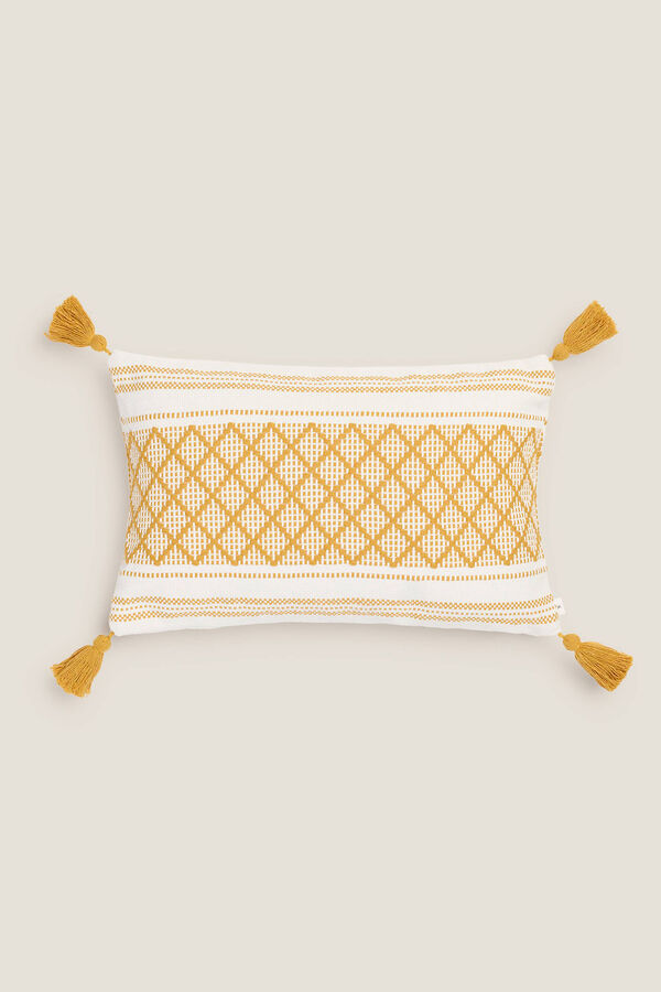 Womensecret Cotton cushion cover with tassels yellow