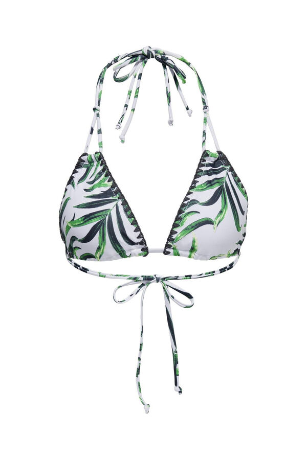 Womensecret Printed triangle bikini top Bijela