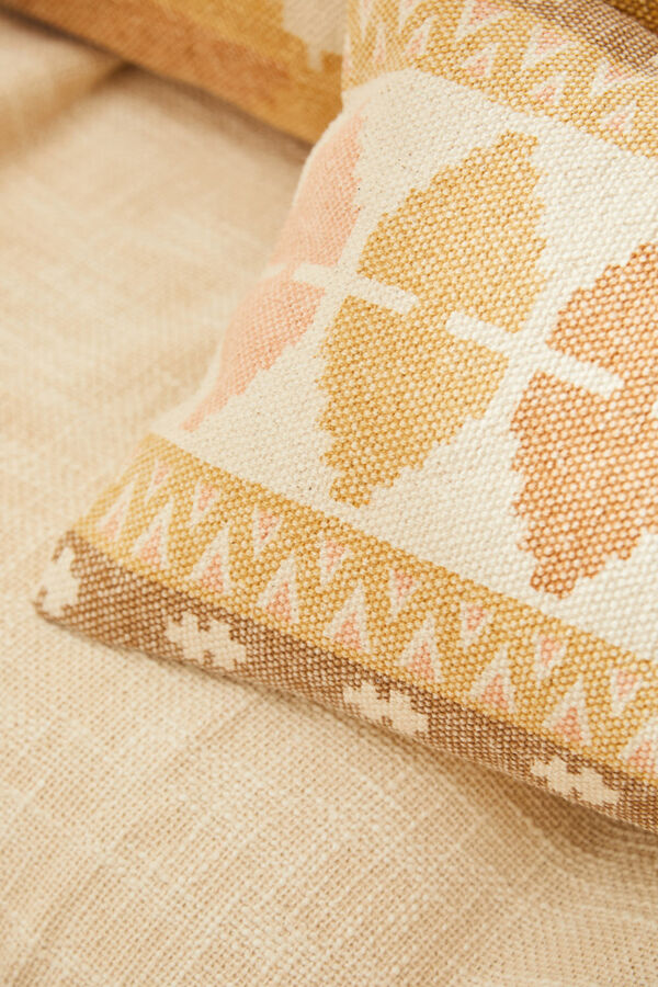 Calma House Dhurrie cotton cushion cover with boho Berta print printed