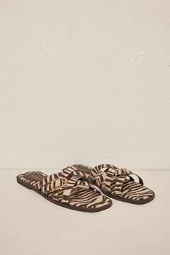 Womensecret Flat zebra sandals printed