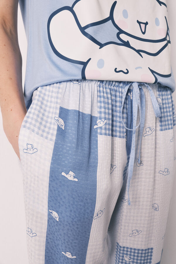 Women'secret Długa piżama Cinnamoroll Patchwork niebieski