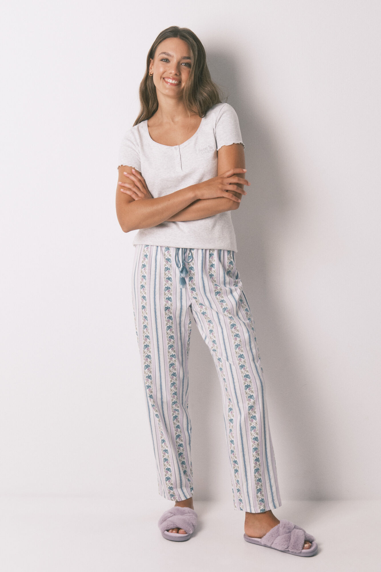 Women'secret Gray cotton short sleeve T-shirt 