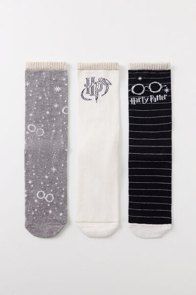 Womensecret Pack de 3 chaussettes hautes Harry Potter imprimé