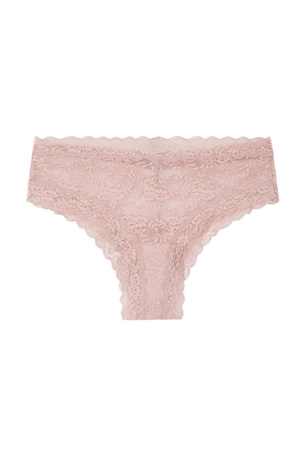 Womensecret Pink lace wide side Brazilian panty pink