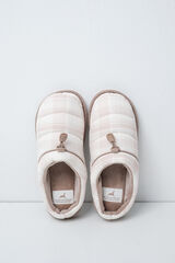 Women'secret Plaid puffer slippers white