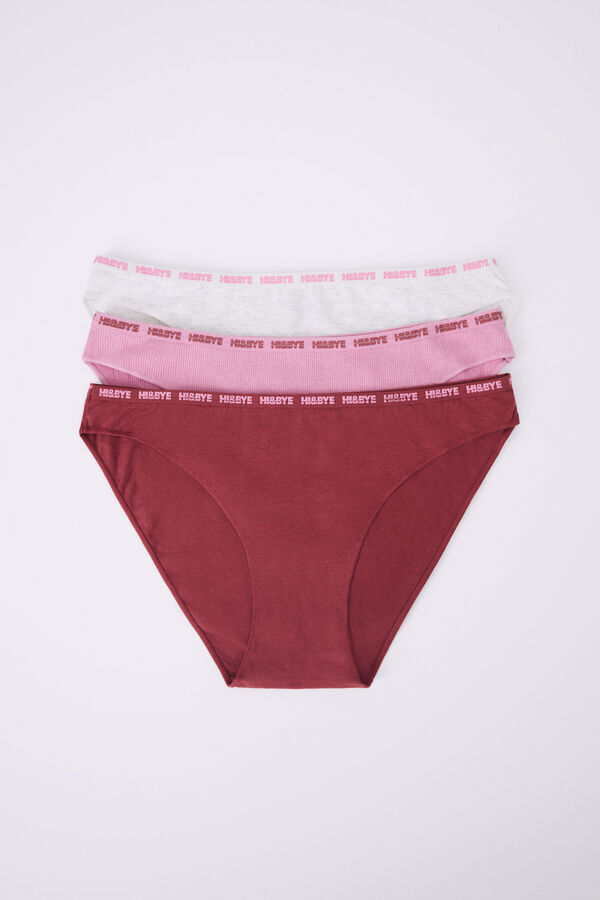 Womensecret Classic cotton, wine, pink and grey panties 3 