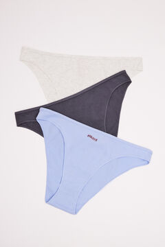Womensecret 3-pack multicoloured classic panties: grey, lilac, dark grey 