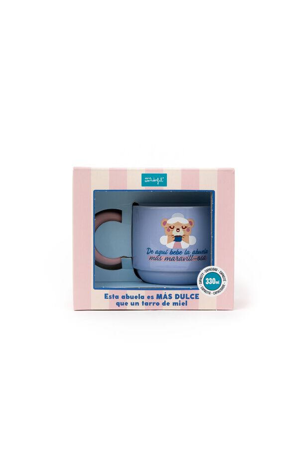 Mr. Wonderful Stackable mug - This is where the most wonderful grandma drinks from printed