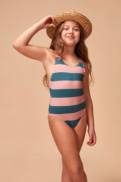 Womensecret Pink striped swimsuit pink