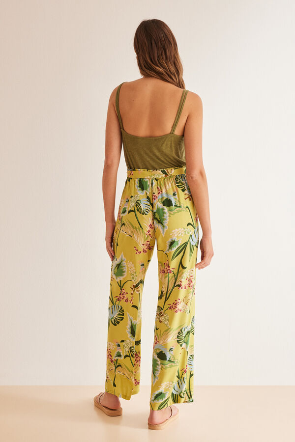 Womensecret Long floaty floral trousers Print