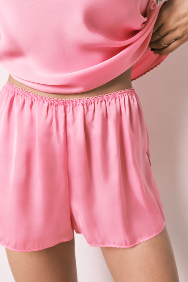 Women'secret Pink satin short pyjamas pink