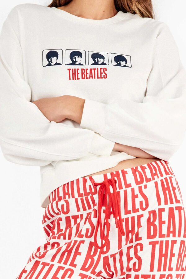 Gisela Malha de pijama de malha entrelaçada dos Beatles bege