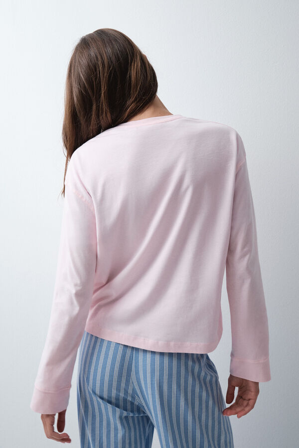 Women'secret Pink cotton pocket T-shirt pink