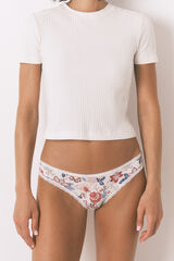 Women'secret Klasična mikrofiber gaće sa printom boje slonovače Bež