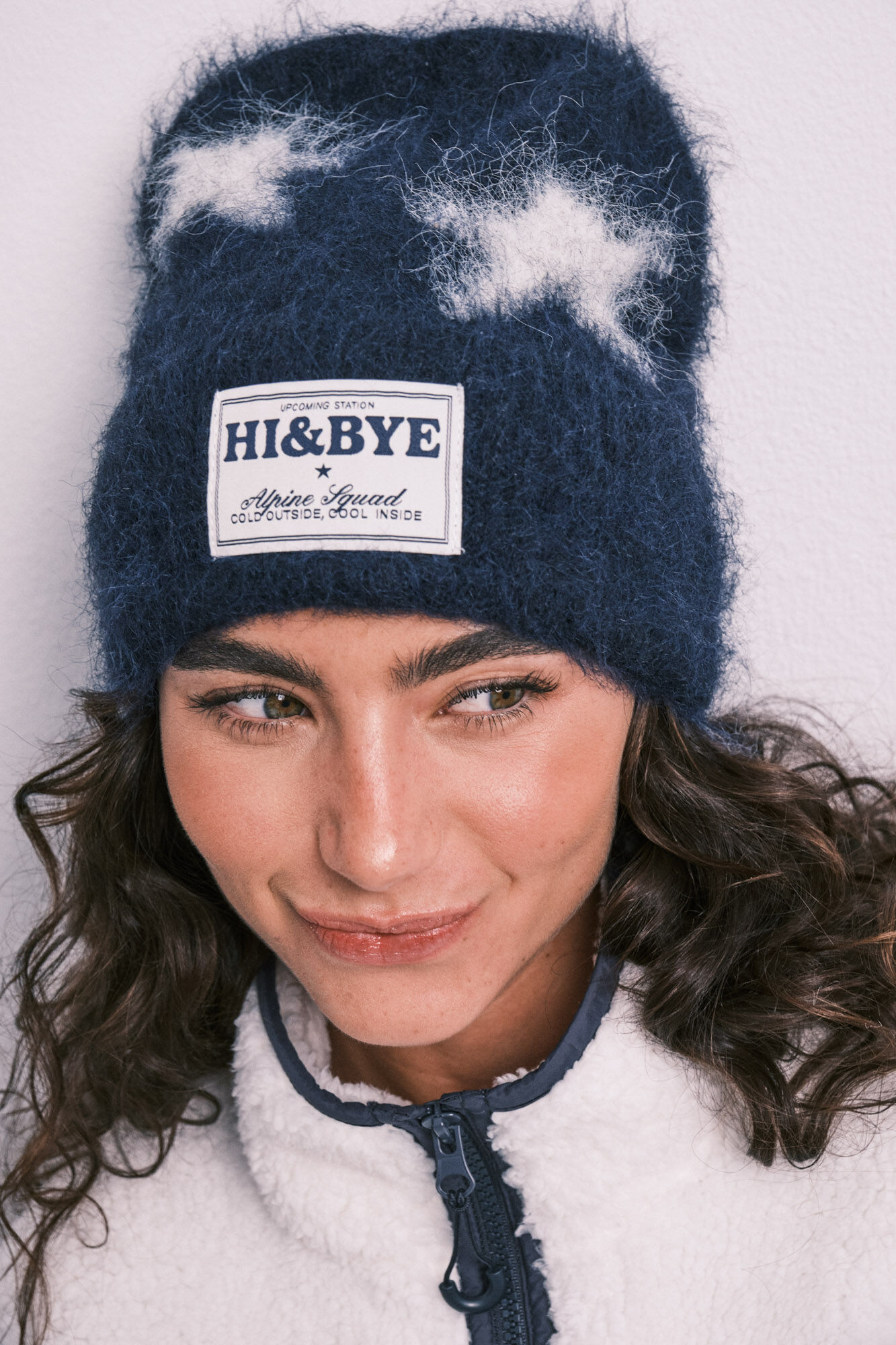HI&BYE Navy knit star beanie