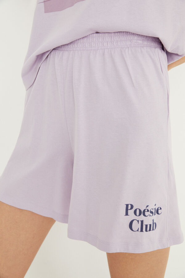 Womensecret Pijama corto morado 100% algodón morado/lila