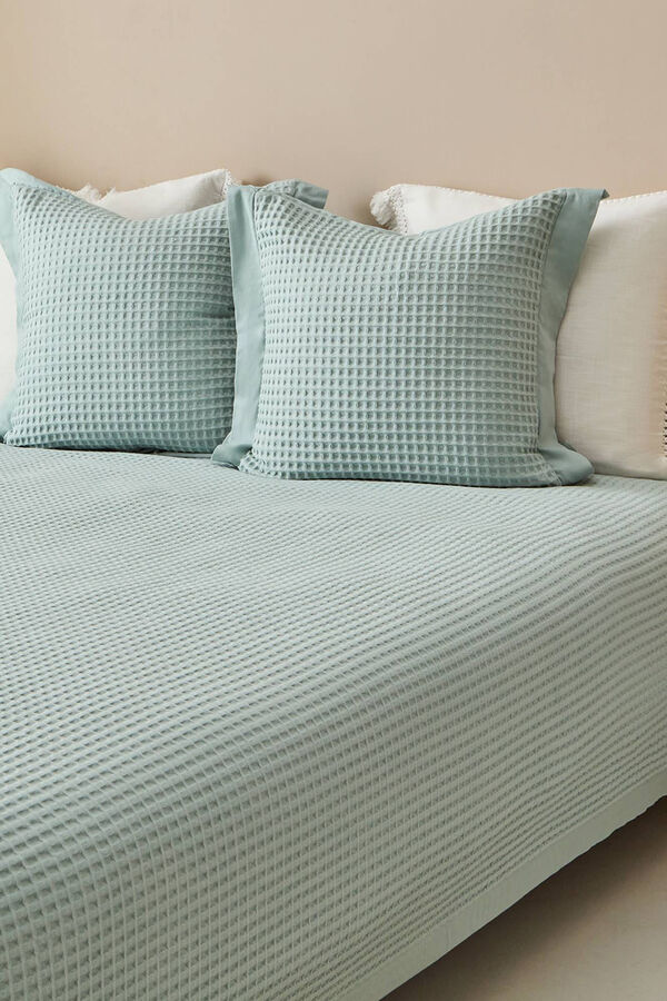 Womensecret Seersucker cotton bedspread bleu