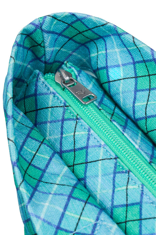 Roxy Bolsa tela grande cuadros verde