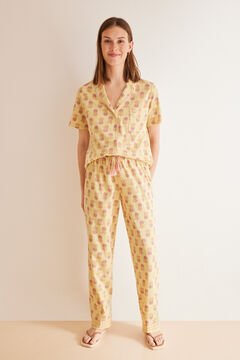 Womensecret Classic pink 100% cotton pyjamas  S uzorkom