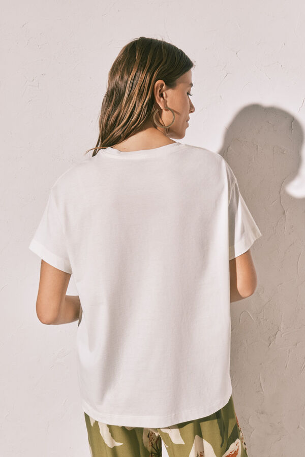 Women'secret Cotton short sleeve T-shirt beige