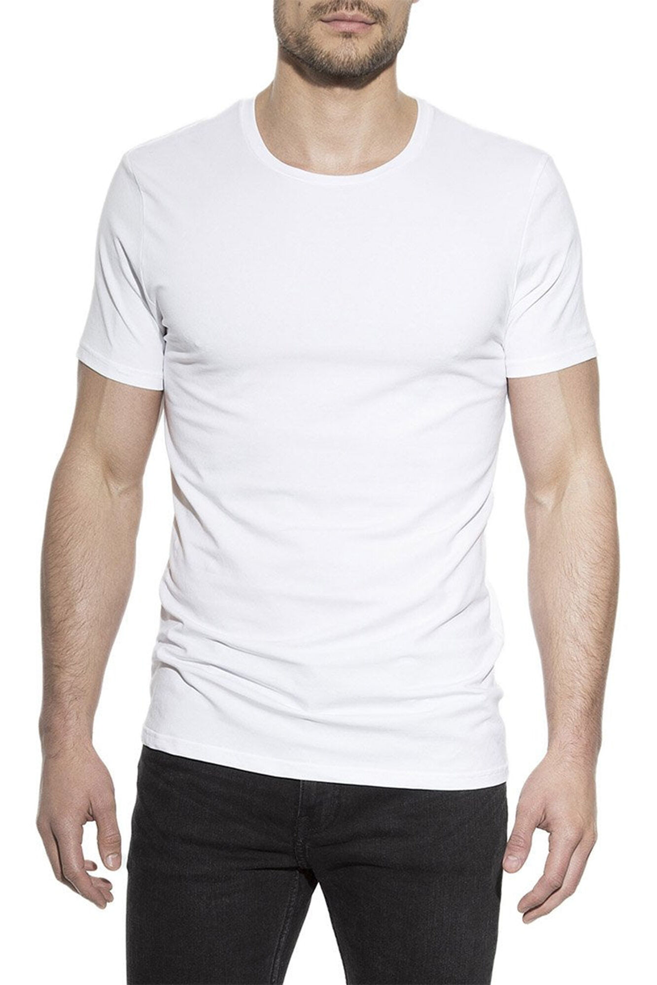 Bread & Boxers Pack 2 camisetas el&aacute;sticas cuello caja algod&oacute;n org&aacute;nico blancas