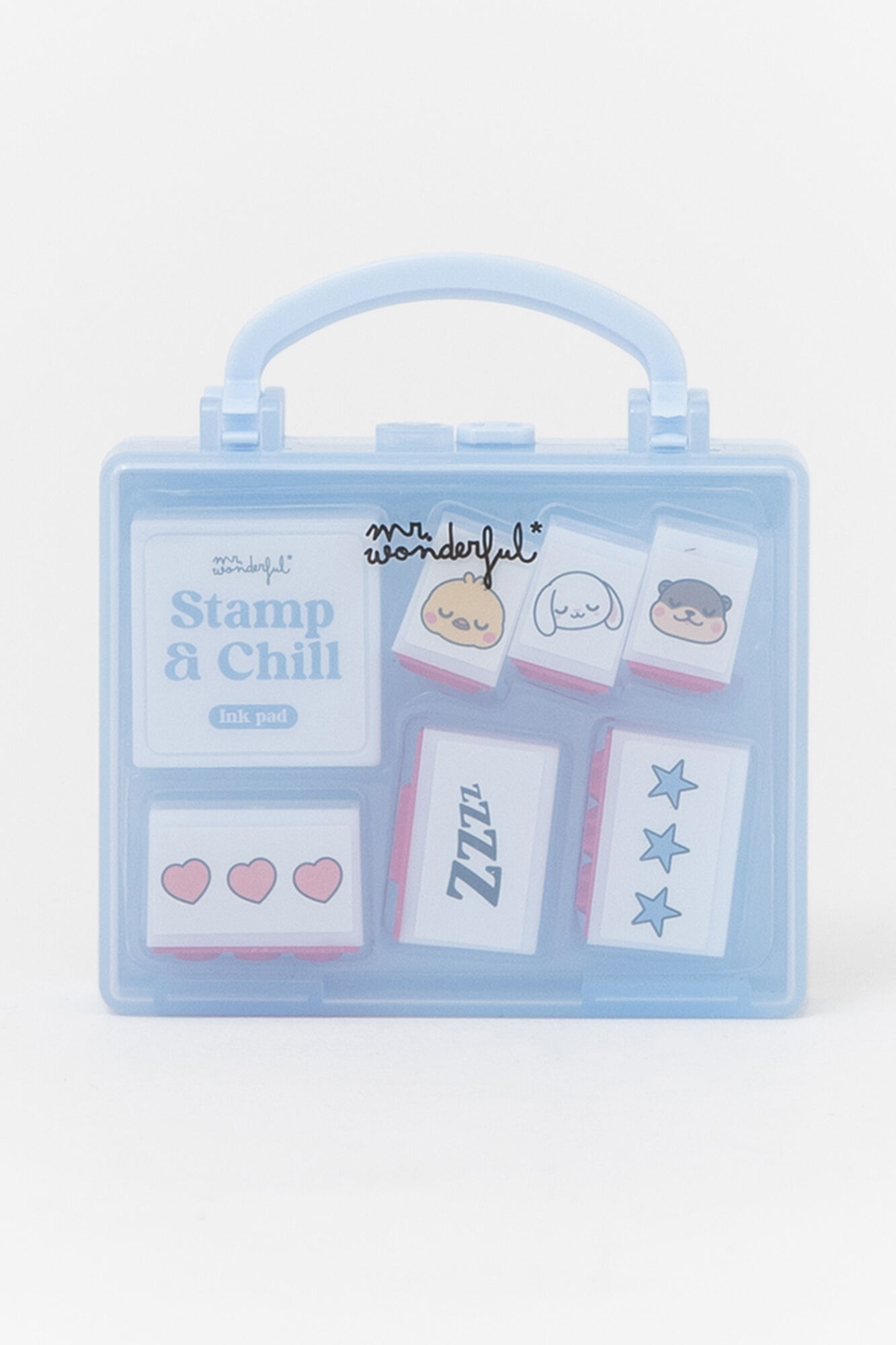 Mr. Wonderful Set de 6 sellos + tamp&oacute;n de tinta - Stamp & Chill