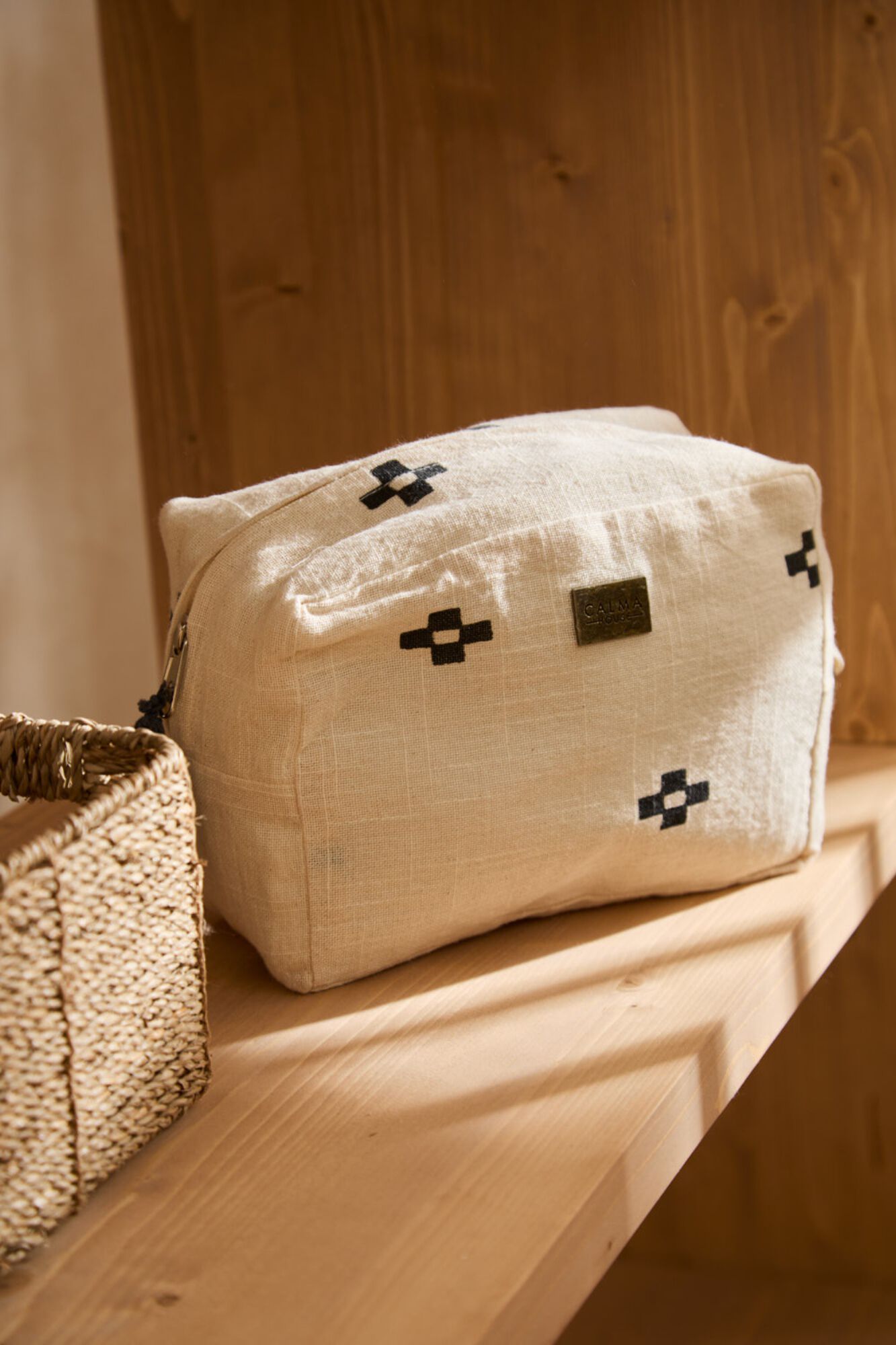 Calma House Cremefarbene Kobe-Kosmetiktasche