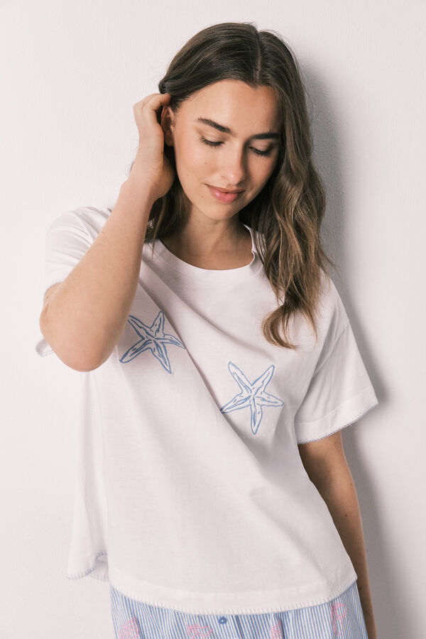 Women'secret Cotton short pyjamas Family Collection blue