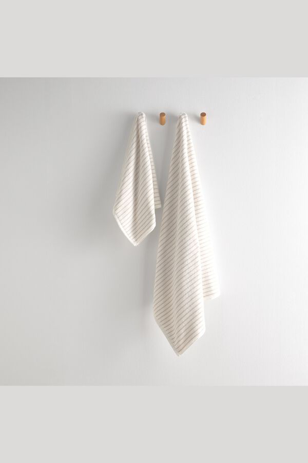Textura Striped terry towel grey
