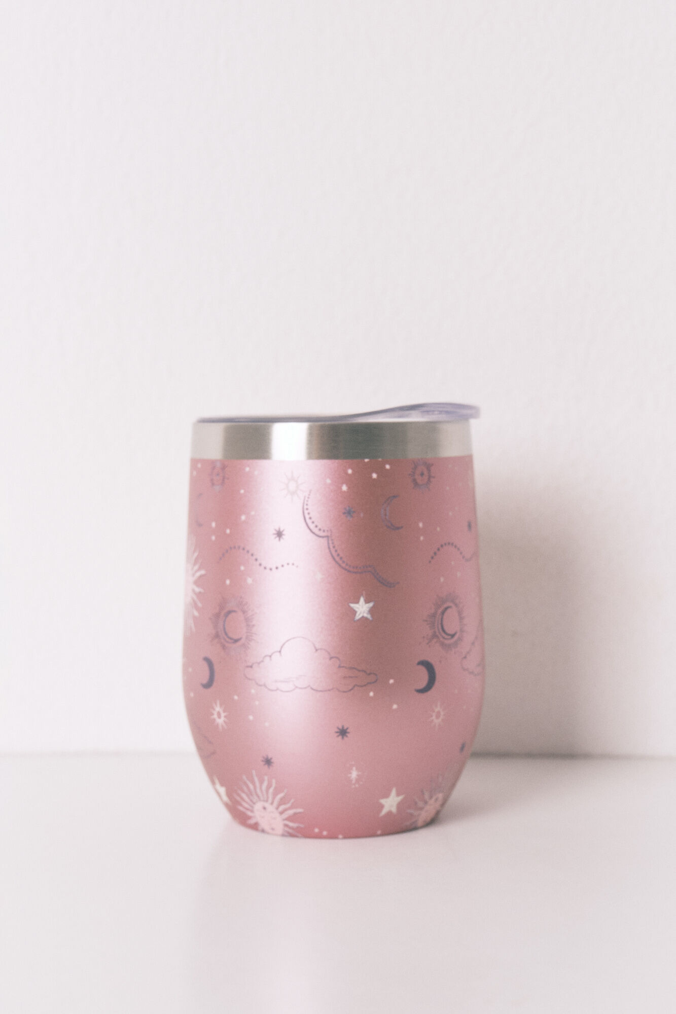 Women'secret Pink metal thermos mug with astral print