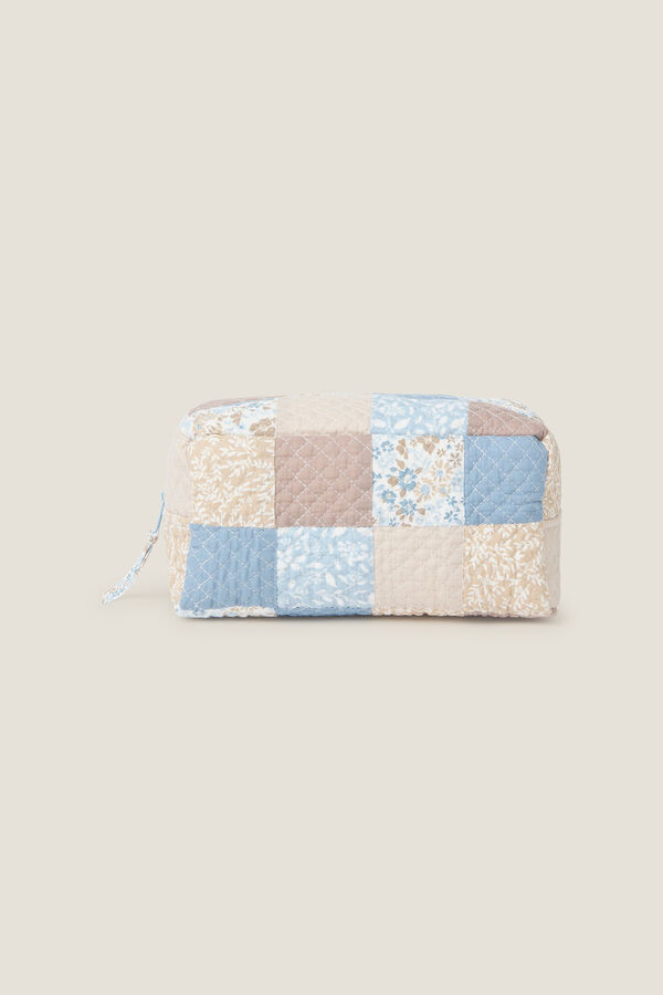 Textura Neceser patchwork flores azul