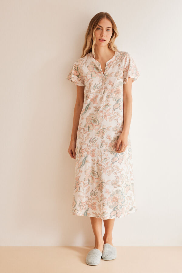 Womensecret Floral print 100% cotton nightgown Print