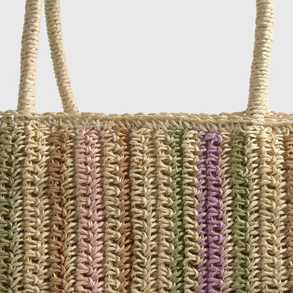 Textura Strandtasche in Bast-Optik mit Print