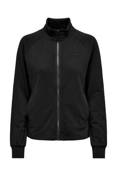 Womensecret Sweatshirt básica com fecho-éclair preto