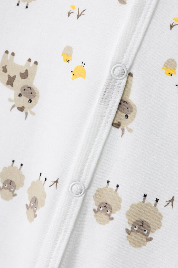 Womensecret Baby pyjamas with animal print blanc