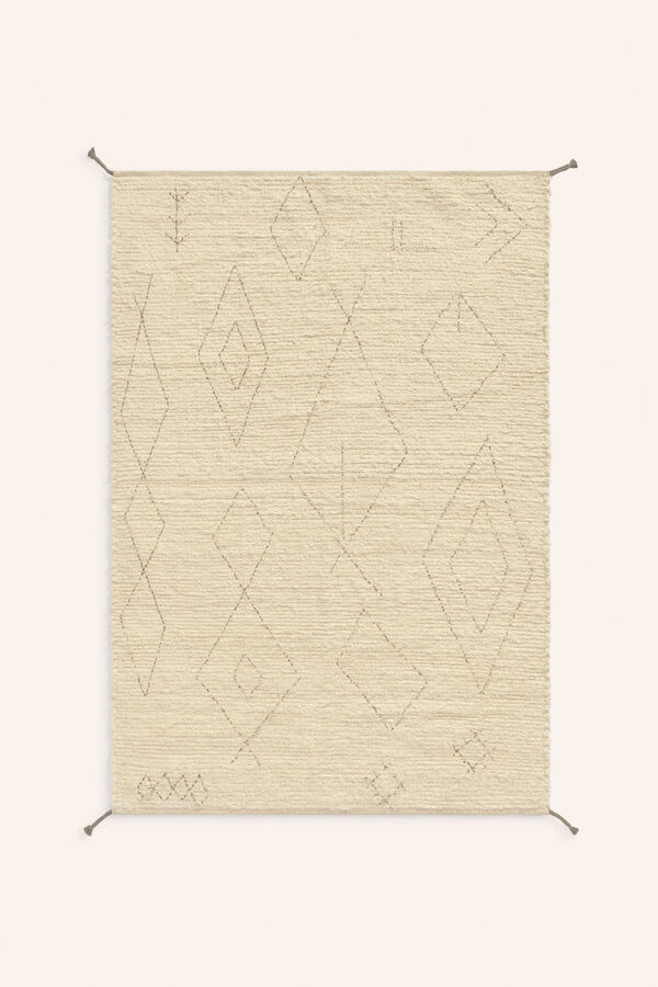 Calma House Alfombra de algod&oacute;n flameado Mayo beige