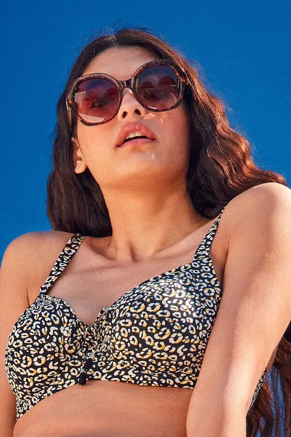 Gisela Top bikini capacidad animal print blanco
