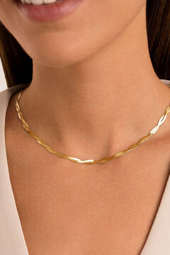 Womensecret Collar Lisse Twister Acero Baño Oro imprimé