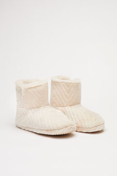 Womensecret White fur slipper boots beige