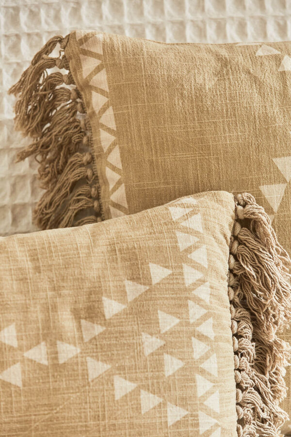 Womensecret Kenka cushion cover with geometric motifs marron