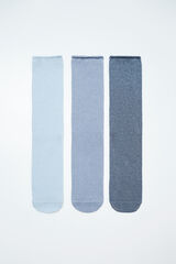 Women'secret Blue lurex 3-pack long socks blue