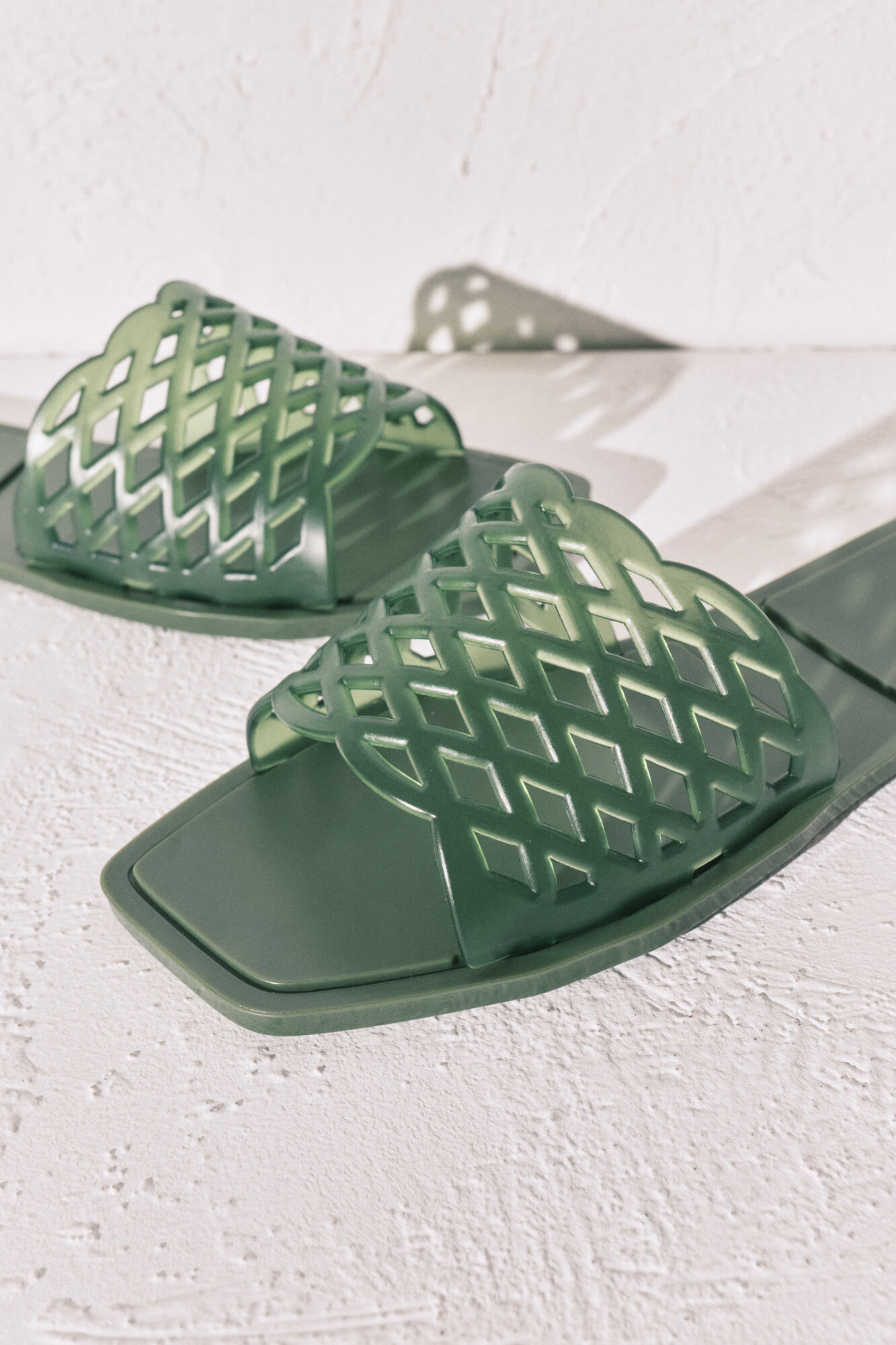 Women'secret Green jelly flat sandals