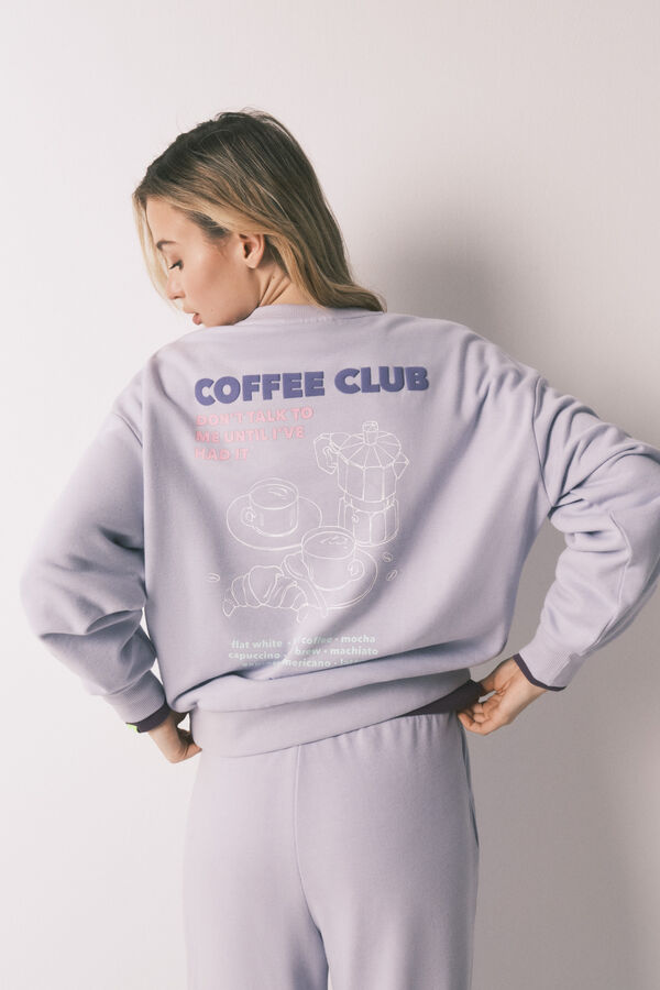 HI&BYE Lilac cotton fleece sweatshirt blue