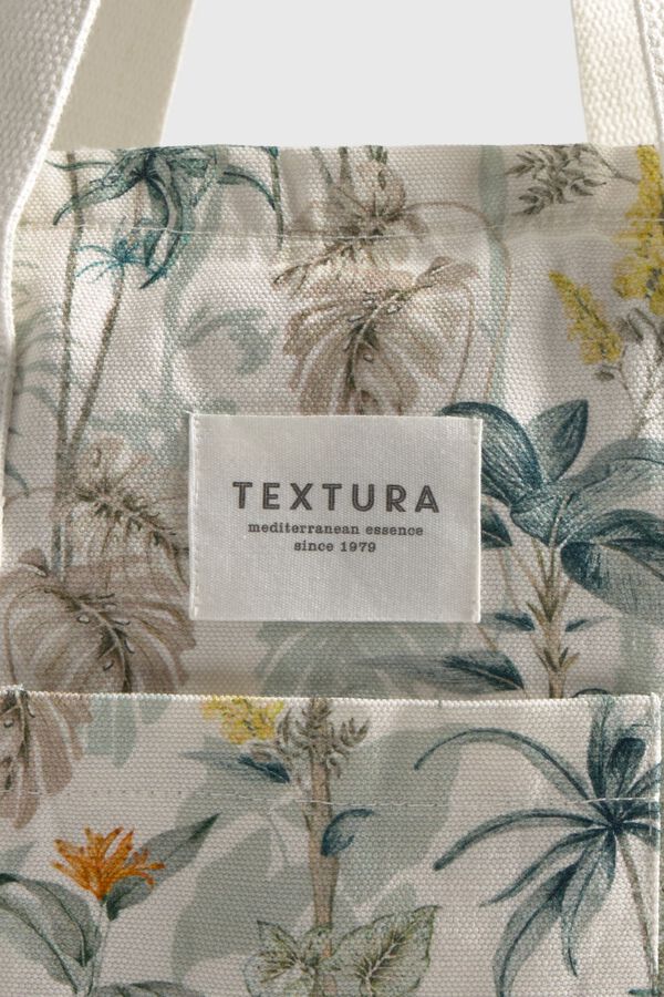 Textura Strandtasche aus Baumwolle mit Palmenmuster Gr&uuml;n