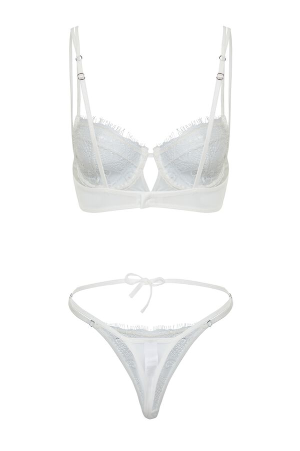 Trendyol Conjunto de lenceria encaje y  ribetes blanco