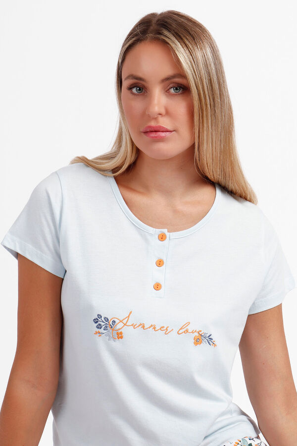 Womensecret ADMAS Summer Love short-sleeved pyjamas for women Plava