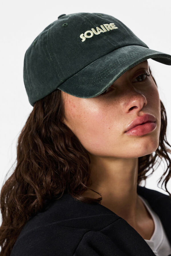 Pieces Bestickte M&uuml;tze Gr&uuml;n