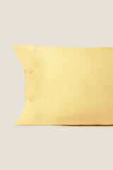 Textura Funda almohada algod&oacute;n org&aacute;nico amarillo