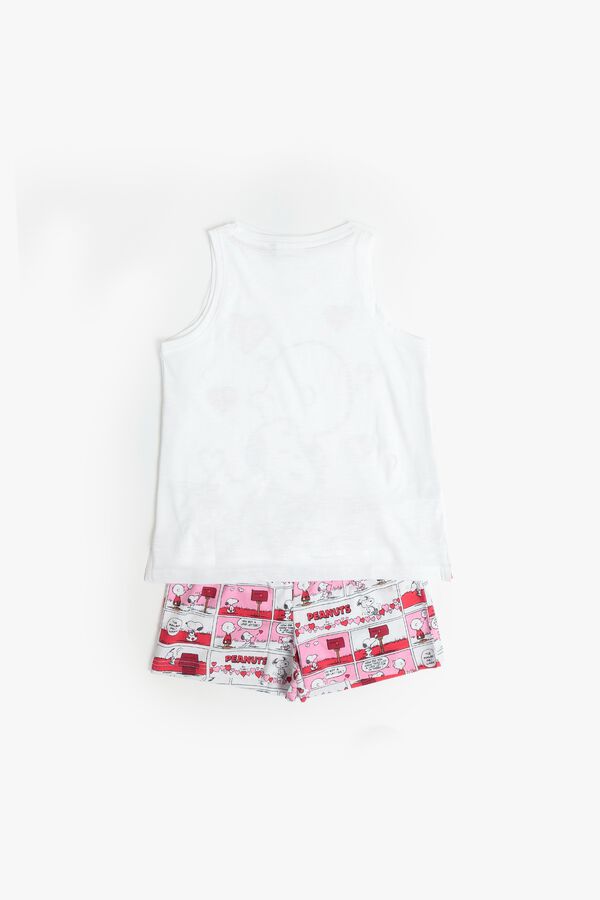 Admas Pijama corto Snoopy corazones blanco