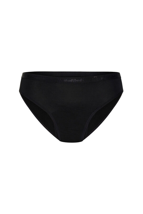 Womensecret Classic black bamboo period panties – heavy or overnight absorption Schwarz